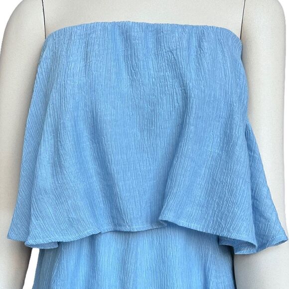 Morrisday the Label Light Blue StraplessTextured Playsuit Romper NWT - Picture 8 of 15